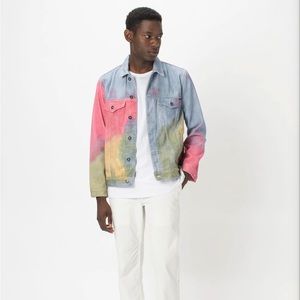 RARE FIND Barney Cools B. Rigid Tie Dye Colorful Jean Denim Jacket, Unisex Style